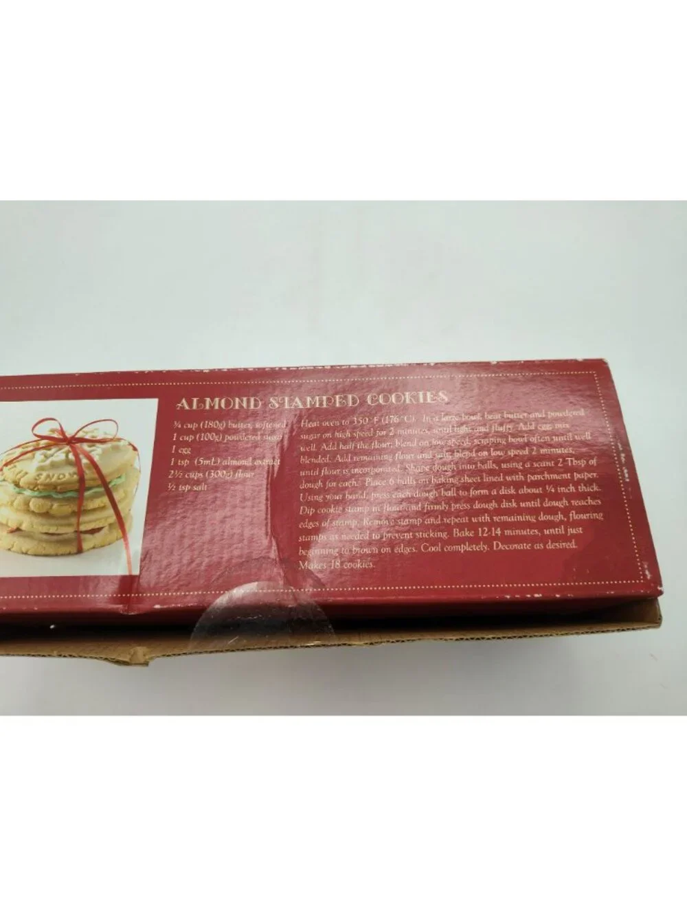 Nordic Ware Set of 3 Holiday Cookie Stamps Made USA Snow Bow Gift Tag Box damage